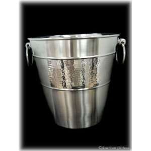 Hammered Stainless Steel Ice Wine Champagne Bucket:  