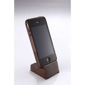  iPhone 4 Wooden Dark Walnut Case & Stand NIB Cell Phones 